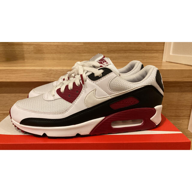 美品‼︎ NIKE AIR MAX90 WHITE-NEWMAROONBLACK 2