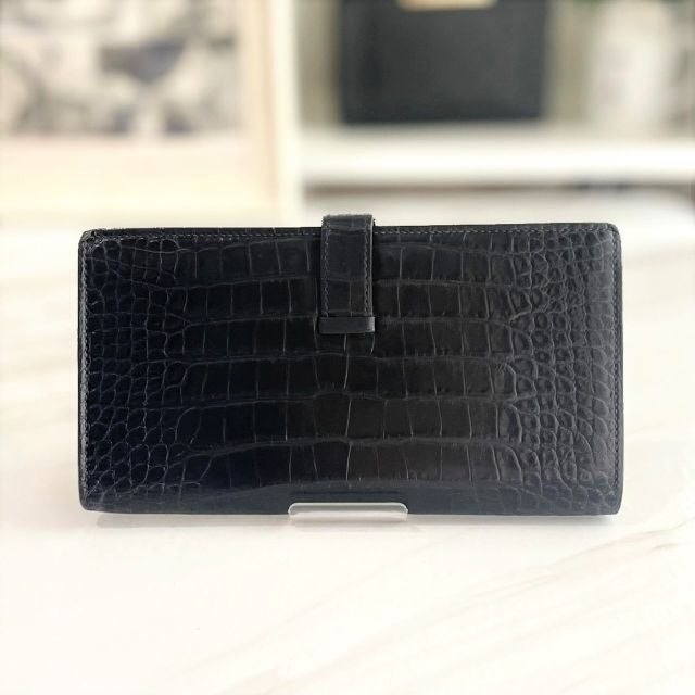 HERMES エルメス ベアンスフレ タッチ  エプソン×アリゲーター 長財布●メンズ アルザン×クラフト  Z刻印