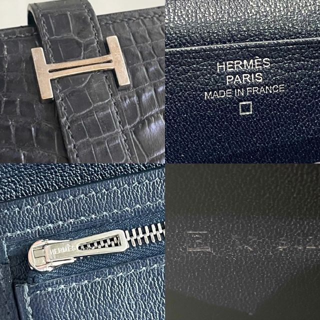 HERMES エルメス ベアンスフレ タッチ  エプソン×アリゲーター 長財布●メンズ アルザン×クラフト  Z刻印