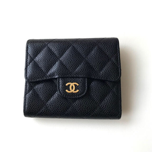 専用 CHANEL シャネル キャビアスキン3つ折りサイフ - 財布