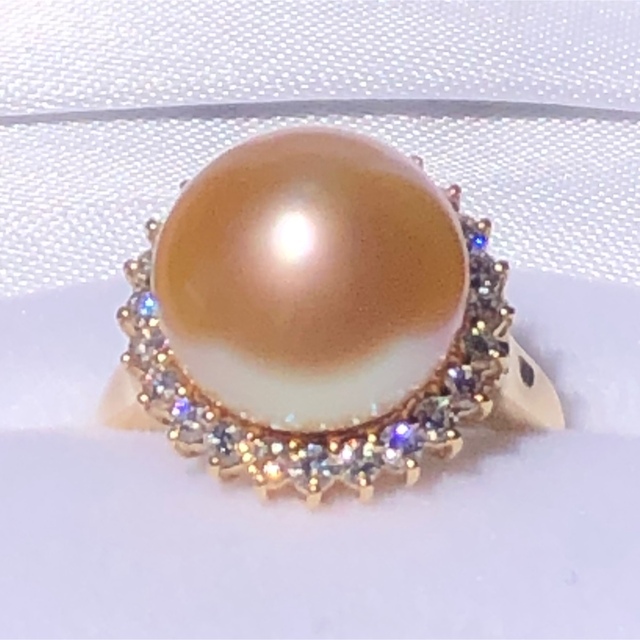TASAKI(タサキ)のタサキ k18 ゴールデンパール ダイヤモンド リング レディースのアクセサリー(リング(指輪))の商品写真