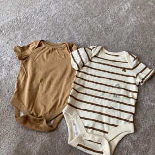 ベビーギャップ(babyGAP)の新品/1回着用　babyGAP ロンパース 半袖　肌着　二枚(肌着/下着)