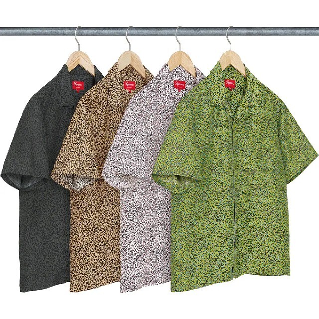 Supreme 22ss レオパード シルクシャツ タン カラー M