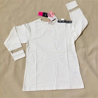 ジェニィ(JENNI)の140cm  ジェニィラブロング丈肩あきロゴテープロンT 新品　上代2530(Tシャツ/カットソー)