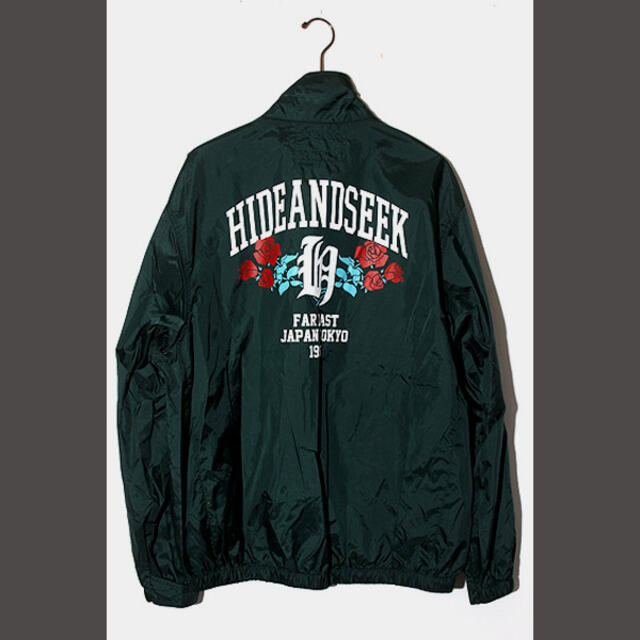 22SS ハイドアンドシーク ナイロンジップトラックジャケット L 緑 販売