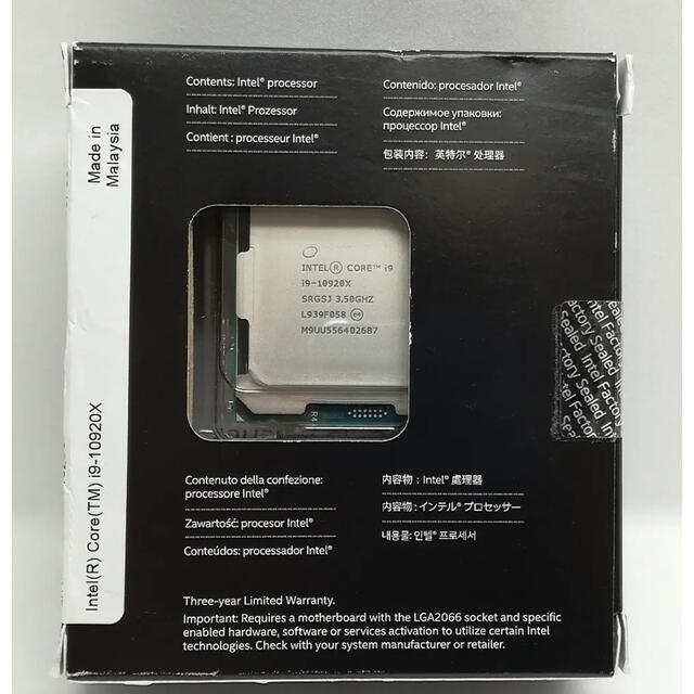 未使用 Intel Core i9-10920X BOX - PCパーツ