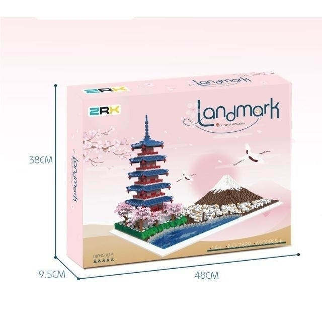五重塔 富士山 桜 ナノブロック 6500ピース 五重の塔