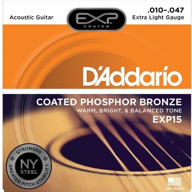 ☆新品☆　D'Addario ダダリオ アコースティックギター弦 EXP15 楽器のギター(弦)の商品写真