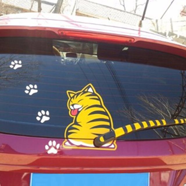 猫 ねこ ネコ 車シール リアステッカー 【ホワイト】 新品未使用品  その他のペット用品(猫)の商品写真