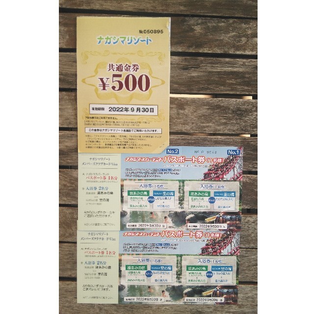 ナガスパ パスポート券２枚＋500円券遊園地/テーマパーク