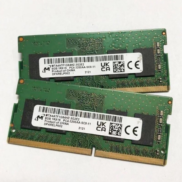 ノートPC用メモリ〈8GB×2枚〉DDR4 3200mhzPC/タブレット