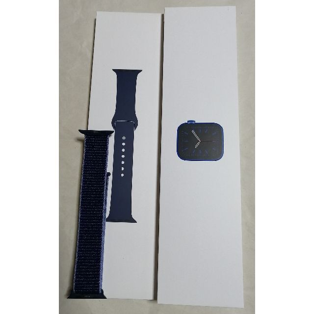 ブルースポーツループバンド新同 Apple Watch Series6 44mm GPS ブルー おまけ付