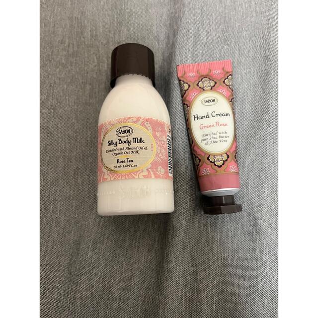 SABON(サボン)のSABON ミニサイズ　ローズティボディミルク&グリーンローズハンドクリーム コスメ/美容のボディケア(ハンドクリーム)の商品写真