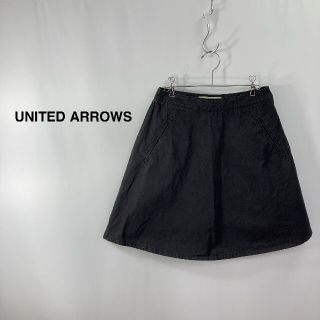 ユナイテッドアローズ(UNITED ARROWS)のUNITED ARROWS レディース コットン 膝丈 スカート ブラックM(ひざ丈スカート)