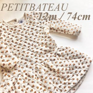 プチバトー(PETIT BATEAU)の美品 PETITBATEAU チュビックワンピース 12m 74cm (ワンピース)