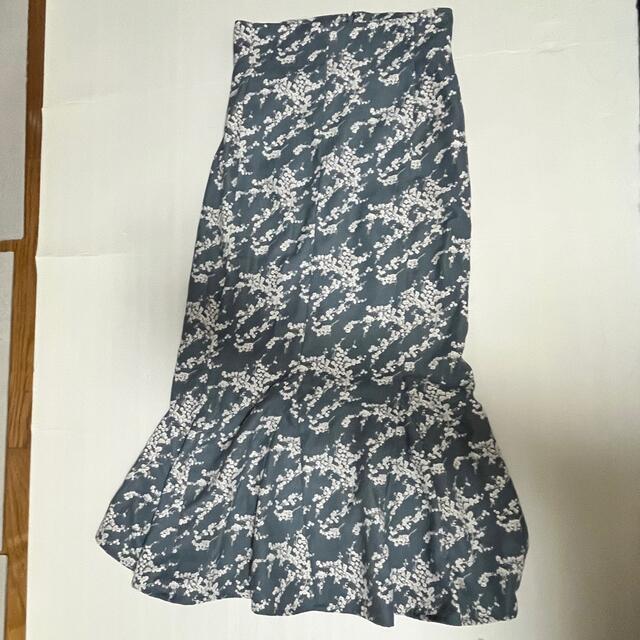 GRL(グレイル)のGRL 花柄ハイウエストバックスリットマーメイドスカート[gc100]ブルー レディースのスカート(ロングスカート)の商品写真