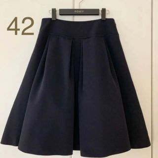 フォクシー(FOXEY)の♡美品♡ FOXEY 希少 42スカート ナタリー ミッドナイトブルー 濃紺(ひざ丈スカート)