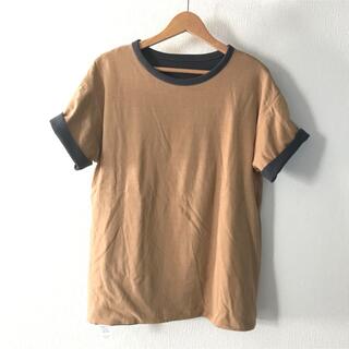 YOUNG & OLSEN/ RV HOOP TEE (チャコール/キャメル)(Tシャツ(半袖/袖なし))