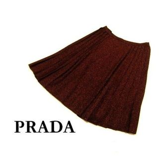 プラダ(PRADA)のプラダラメ入りプリーツスカート新品(ひざ丈スカート)