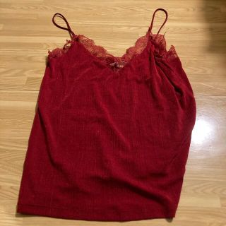 h&m 美品 レースキャミ レッド 赤(キャミソール)