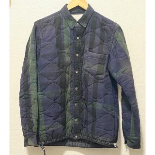 サカイ(sacai)のsacai 16aw ドローコードキルティングシャツジャケット チェック 中綿(シャツ)