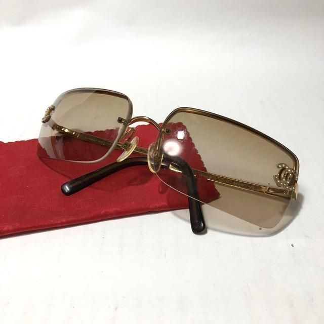 CHANEL シャネル ココマーク サングラス ブラウン ゴールド 小物 新