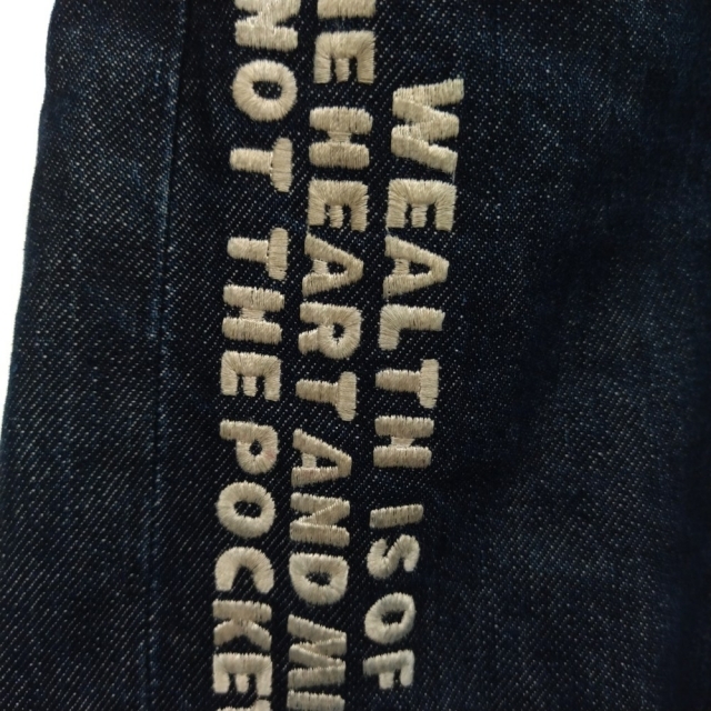 BBC(ビリオネアボーイズクラブ)のBILLIONAIRE BOYS CLUB ビリオネアボーイズクラブ 20SS DOLLAR CHENILL PATCH DENIM PANTS ワッペン付きロゴ刺繍ストレートデニムパンツ インディゴ BBCJP201D001 メンズのパンツ(デニム/ジーンズ)の商品写真