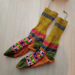 チチカカ(titicaca)のチチカカ　民族調　レディース　手編みの靴下 カラフル　ウールソックス(ソックス)