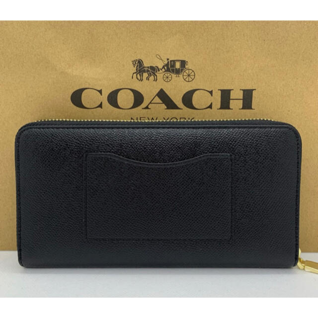 安い国産 COACH - COACH 長財布 ラウンドファスナー ブラック 52372