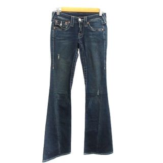 トゥルーレリジョン(True Religion)のトゥルーレリジョン デニムパンツ ジーンズ フレア ダメージ加工 24 紺(デニム/ジーンズ)