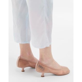 mm6 マルジェラ トゥシェイプ フレア メッシュ パンプス