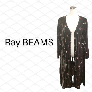 レイビームス(Ray BEAMS)のRay BEAMS ベロア　ガウン　花柄(ガウンコート)