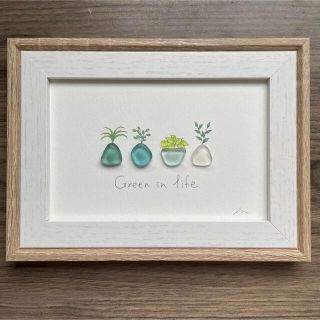 シーグラスアート NO.106 『Green in life』の通販 by miiiiiko's shop