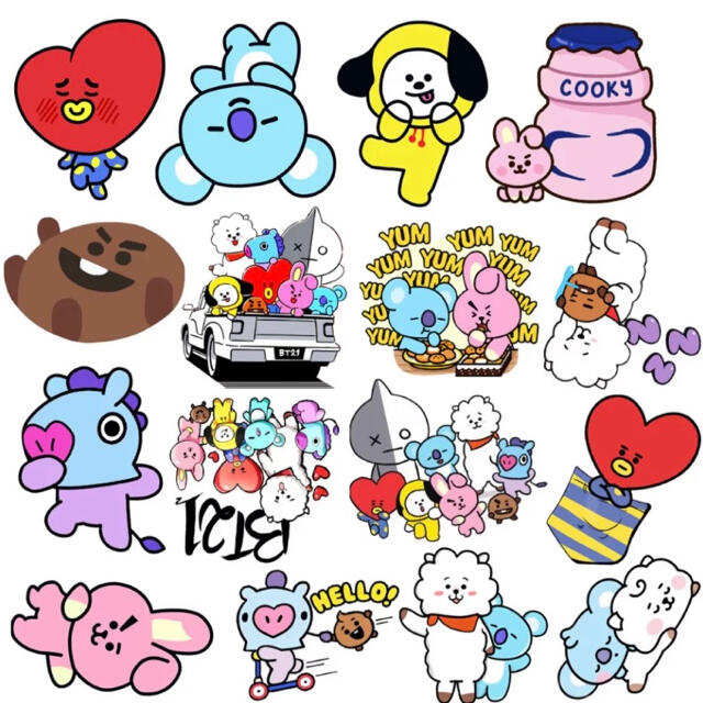 ★BT21★大人気♡ステッカー 防水シール 50枚 BTS バンタン インテリア/住まい/日用品の文房具(シール)の商品写真