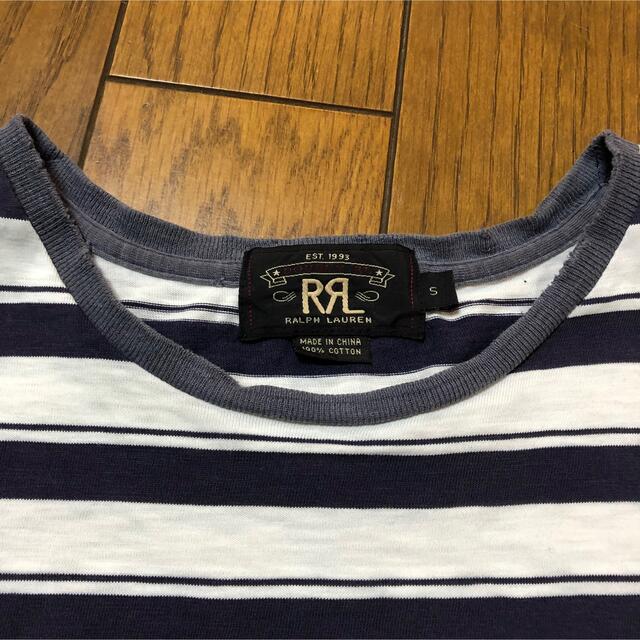 RRL(ダブルアールエル)のSサイズ！RRL ダブルアールエル 古着半袖ポケット付きTシャツネイビーボーダー メンズのトップス(Tシャツ/カットソー(半袖/袖なし))の商品写真