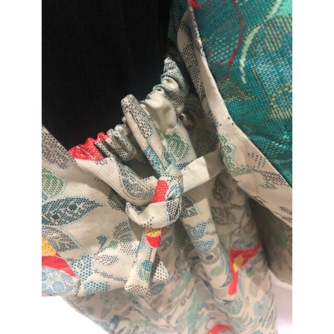着物リメイク 椿 ショート丈羽織 ロングスカート レディースのワンピース(ロングワンピース/マキシワンピース)の商品写真