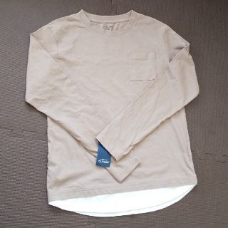 ニシマツヤ(西松屋)の新品タグ付き 重ね着風 ロンT シャツ 茶色 シンプル ブラウン(Tシャツ/カットソー)