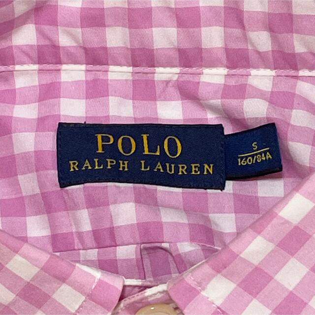 POLO RALPH LAUREN(ポロラルフローレン)のポロ　ラルフローレン　ブラウス　S   【極美品】　ギンガムチェック　ピンク レディースのトップス(シャツ/ブラウス(長袖/七分))の商品写真