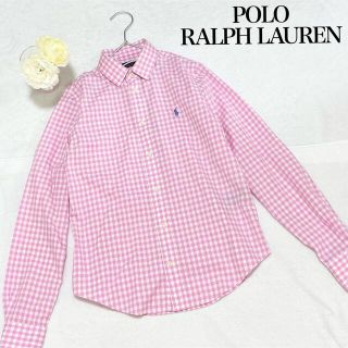 ポロラルフローレン(POLO RALPH LAUREN)のポロ　ラルフローレン　ブラウス　S   【極美品】　ギンガムチェック　ピンク(シャツ/ブラウス(長袖/七分))