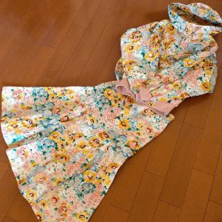 希少70’80’s i.s.イッセイミヤケ花柄セットアップ ブルゾン×スカート