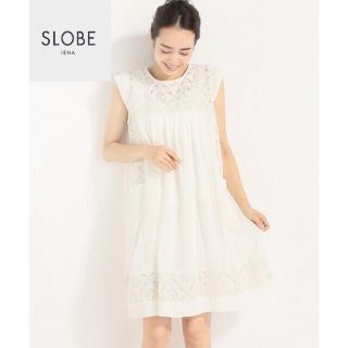 スローブイエナ(SLOBE IENA)の【美品】SLOBE IENA レースフレンチスリーブワンピース(ひざ丈ワンピース)