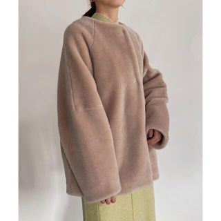 カーサフライン(CASA FLINE)の【美品】casa fline ウールファーコート(毛皮/ファーコート)