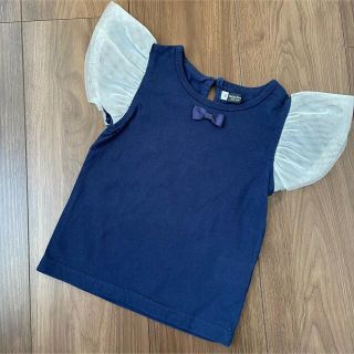 ベベ(BeBe)のべべ　プチポワベール　レーススリーブTシャツ　90(Tシャツ/カットソー)