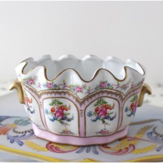 花器 置物 De la Reine ピンク系 フラワーブーケ バラ柄 フランス