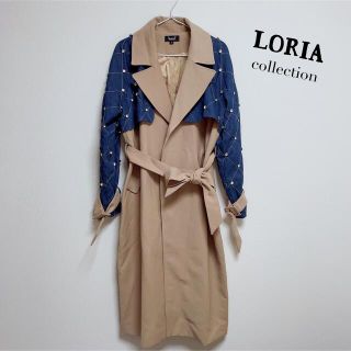 LORIAcollection★ビジュー付デニム×チェスターコート ロングコート(チェスターコート)