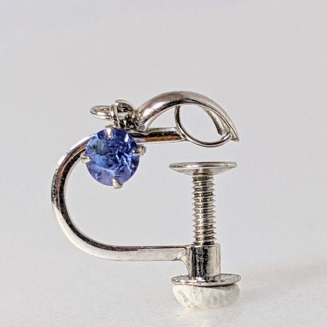タンザナイト イヤリング K14WG ニッケルフリー 美品