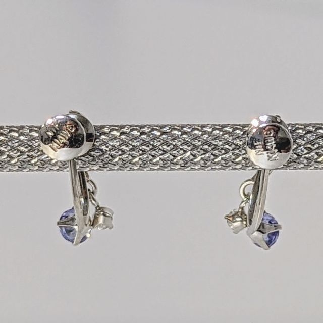 タンザナイト イヤリング K14WG ニッケルフリー 美品