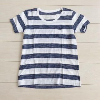 ムジルシリョウヒン(MUJI (無印良品))の無印良品　ボーダー　トップス　M(Tシャツ(半袖/袖なし))