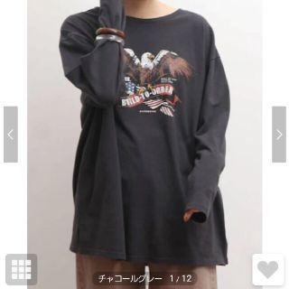 アングリッド(Ungrid)の値下げ　美品　Ungrid　イーグルプリント　ロングスリーブtee(Tシャツ(長袖/七分))