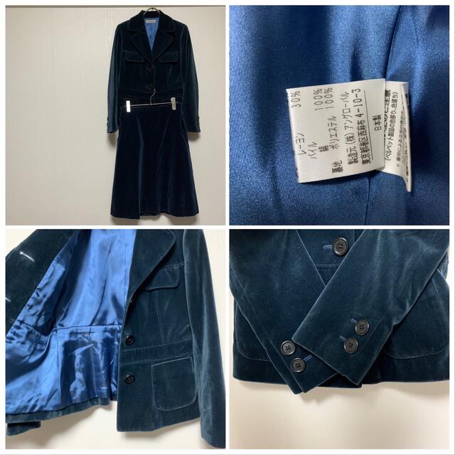 J&M DAVIDSON(ジェイアンドエムデヴィッドソン)のJ&M DAVIDSON セットアップ　スカートスーツ　ベルベット地　日本製 レディースのレディース その他(セット/コーデ)の商品写真